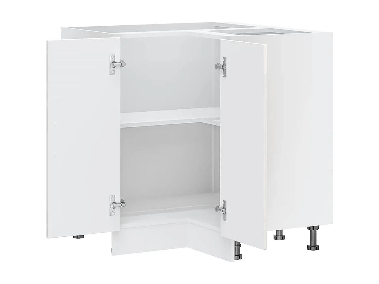 Mueble bajo esquina de cocina porto alto brillo blanco