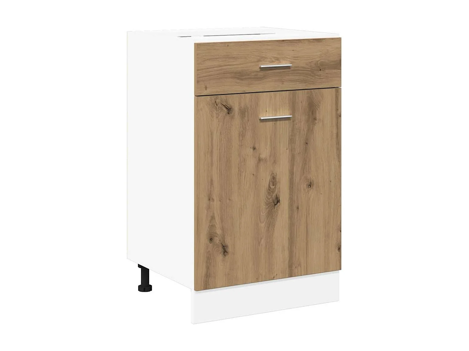 Onderkast met lade Lyon 40x46x81,5 cm bewerkt hout artisanaal eiken