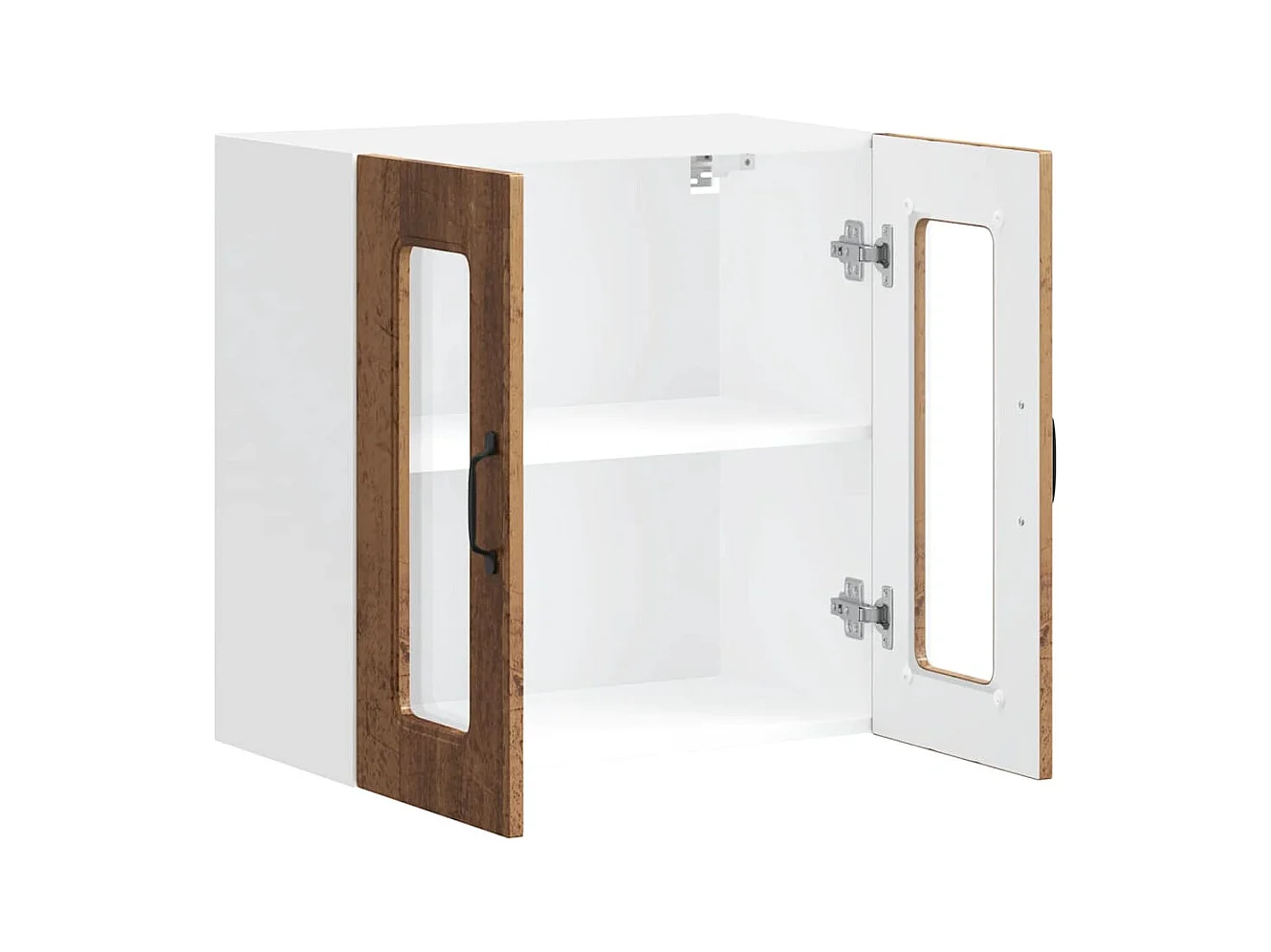 Armoire murale de cuisine avec porte vitrée "Kalmar" Bois d'ingénierie ancien