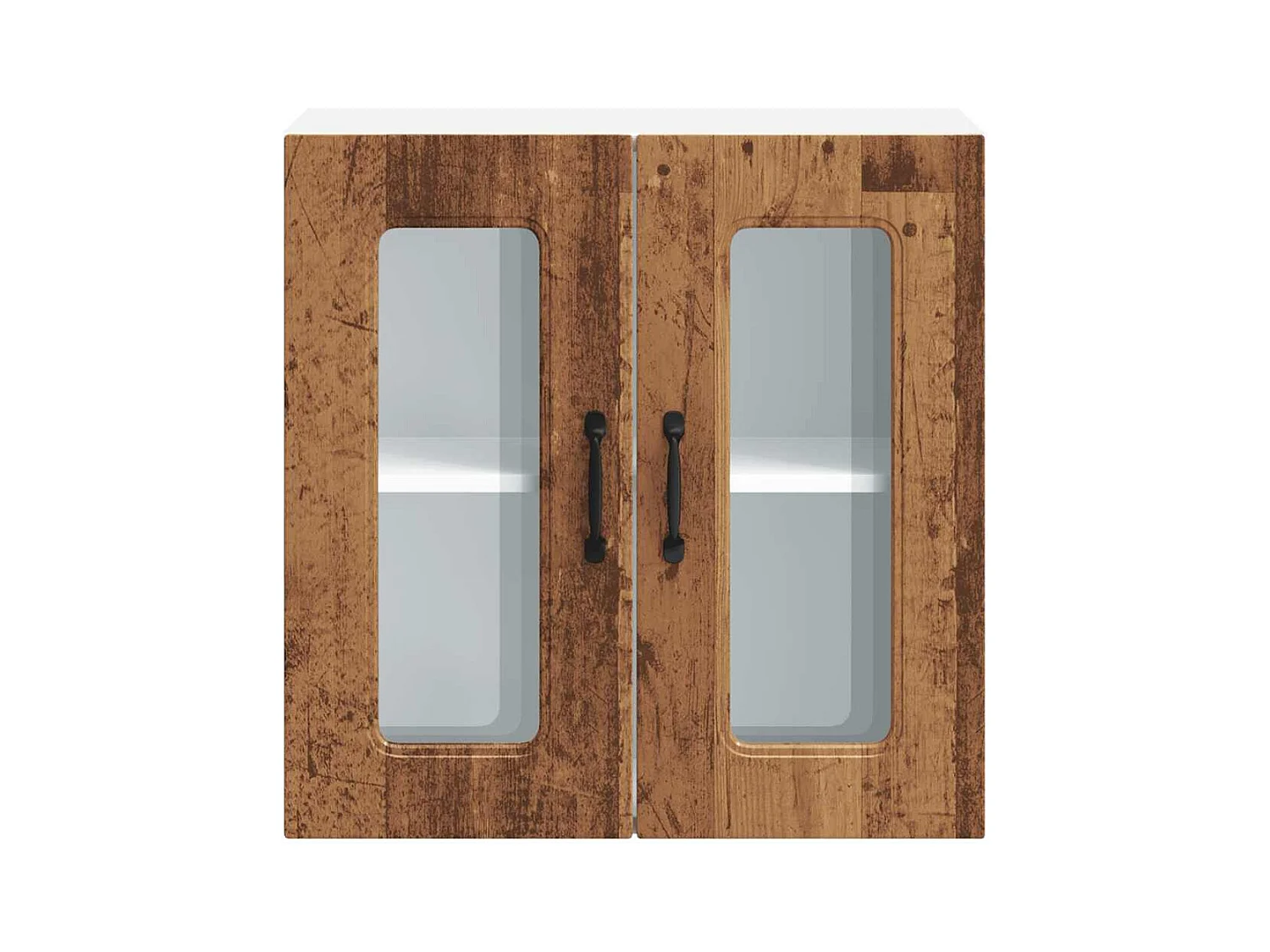 Armoire murale de cuisine avec porte vitrée "Kalmar" Bois d'ingénierie ancien