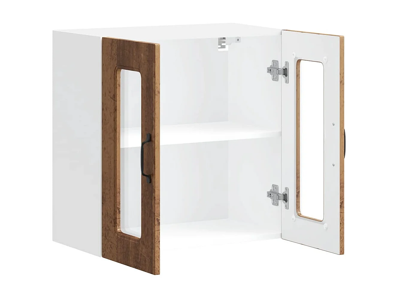 Armoire murale de cuisine avec porte vitrée "Kalmar" Bois d'ingénierie ancien