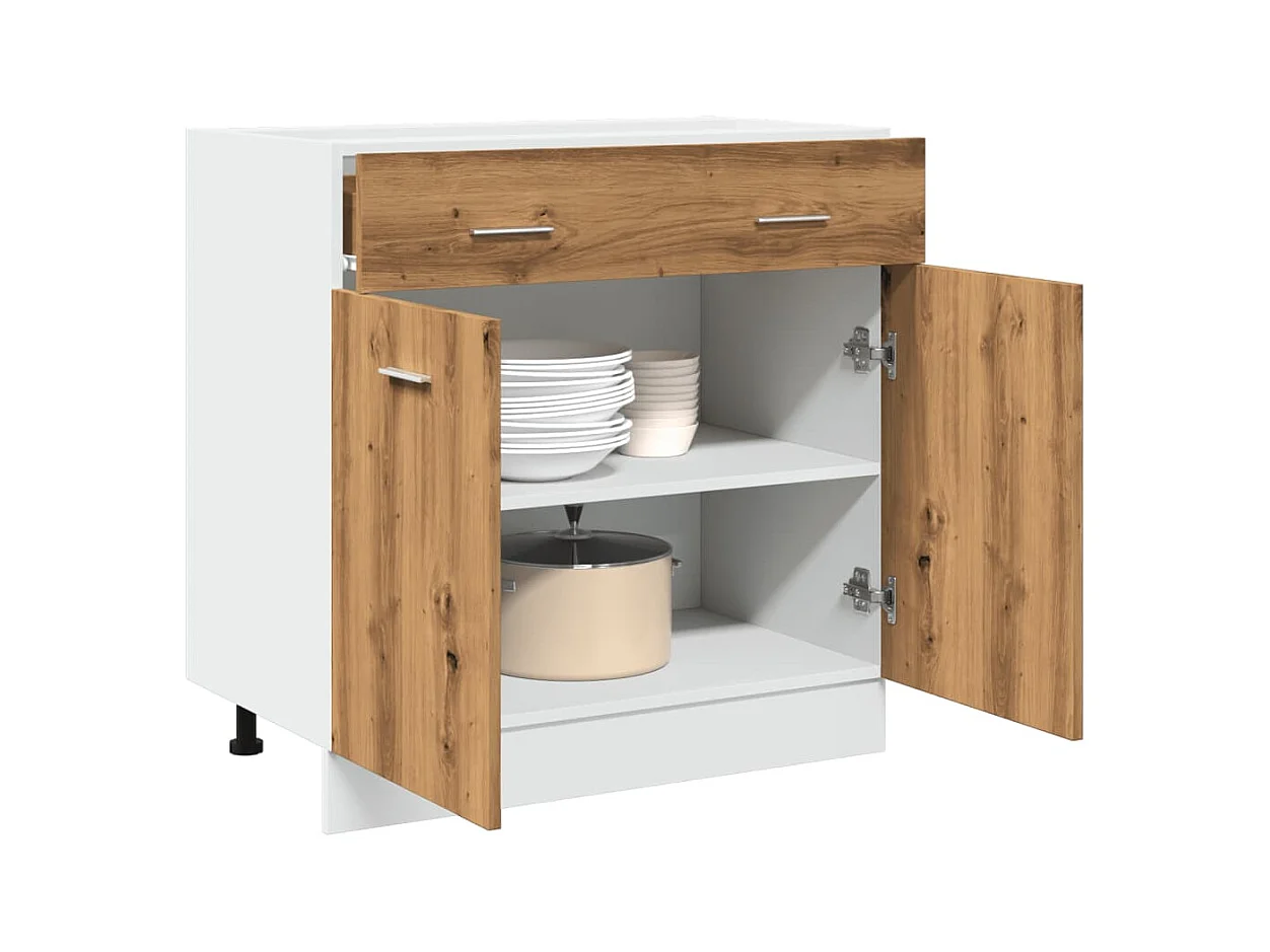 Armoire à tiroirs "Lyon" Chêne artisanal 80 x 46 x 81,5 cm Bois d'ingénierie