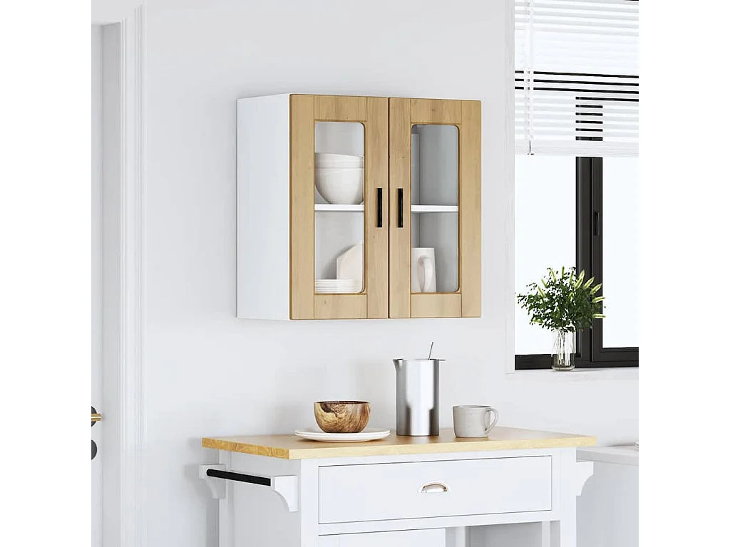 Pensile da Cucina con Porta in Vetro Porto Rovere Artigianale