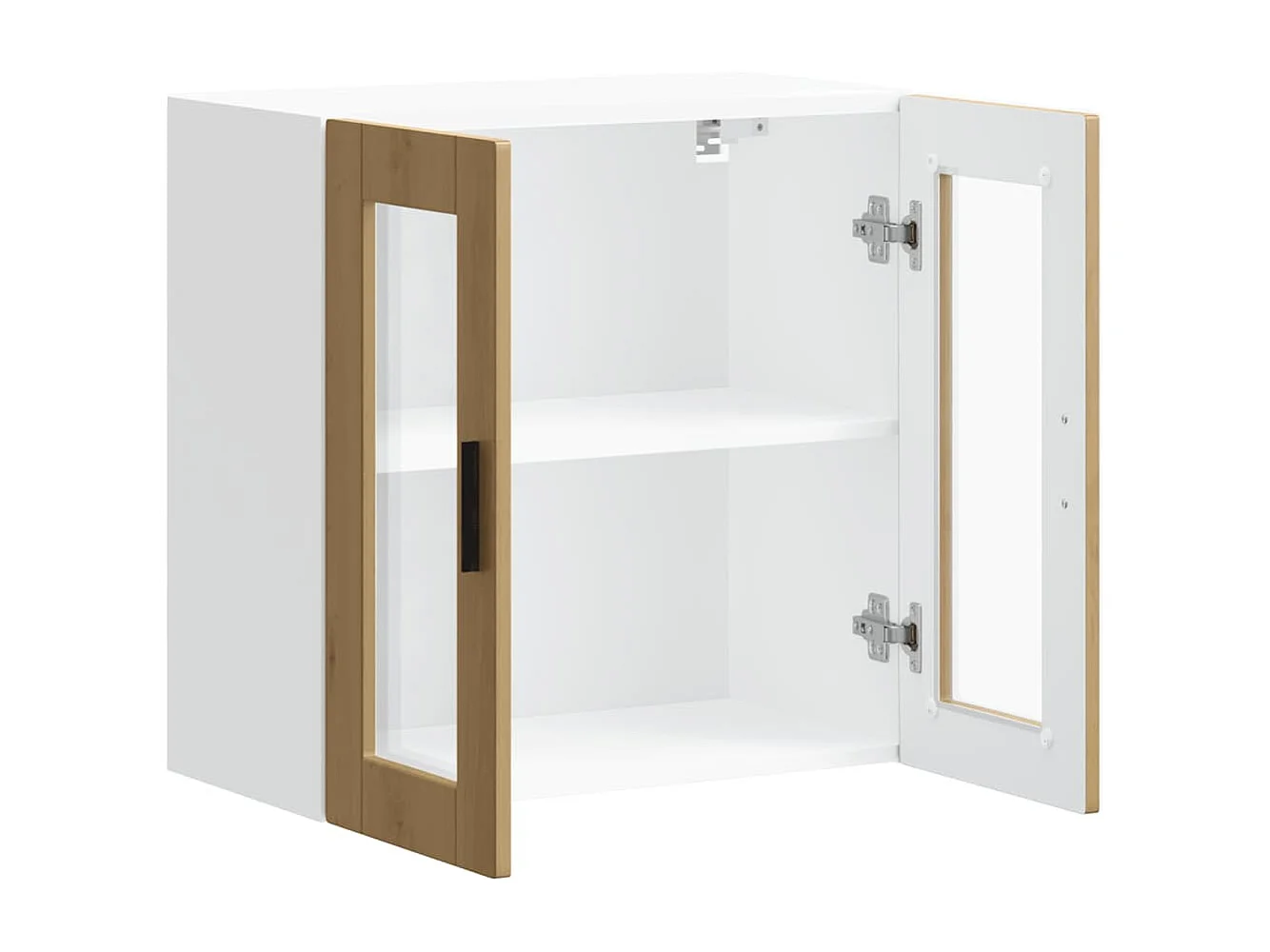 Armoire murale de cuisine porte en verre Porto chêne artisanal