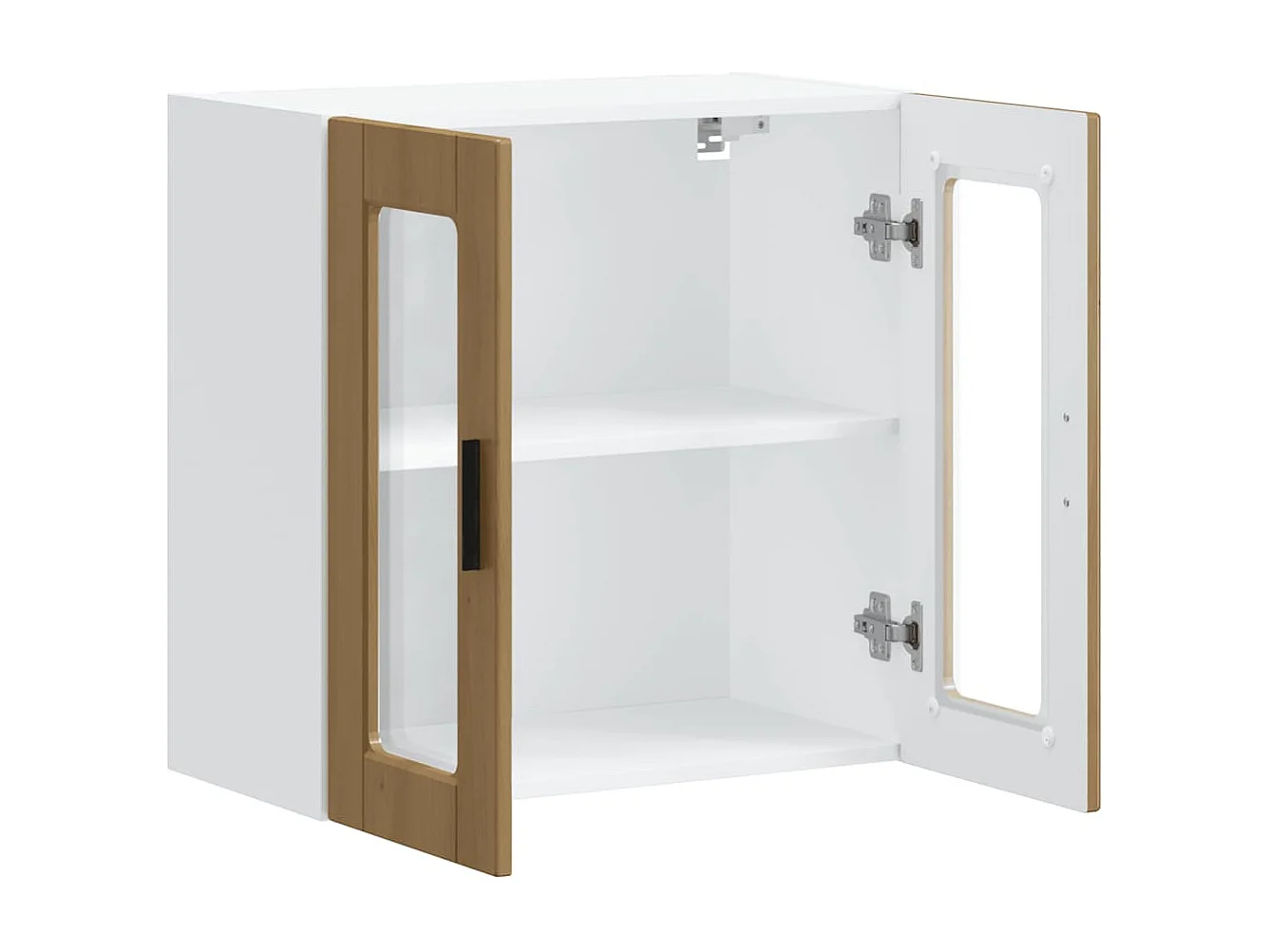 Armoire murale de cuisine porte en verre Porto chêne artisanal