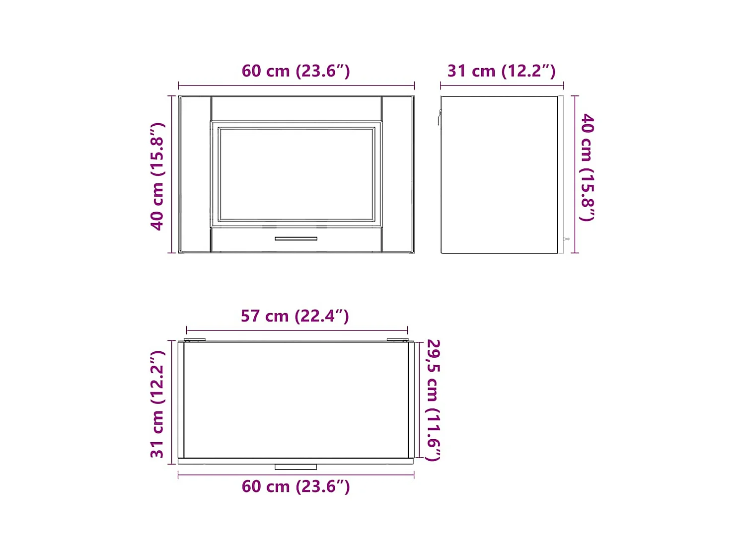 Armoire murale de cuisine Porto blanc bois d'ingénierie
