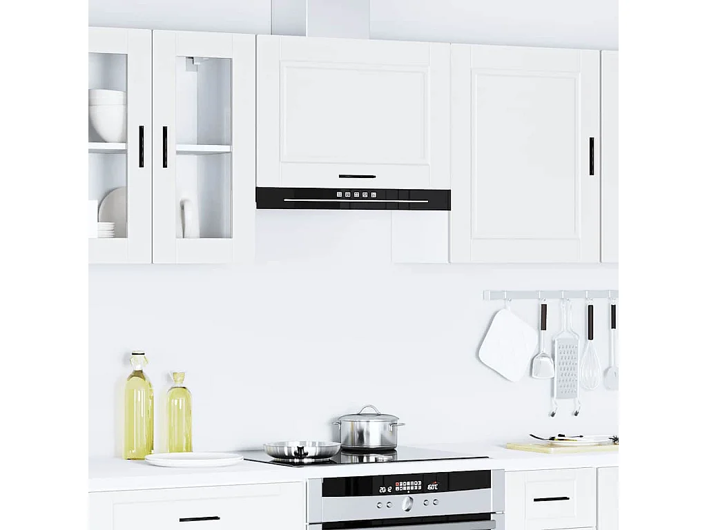 Armoire murale de cuisine Porto blanc bois d'ingénierie