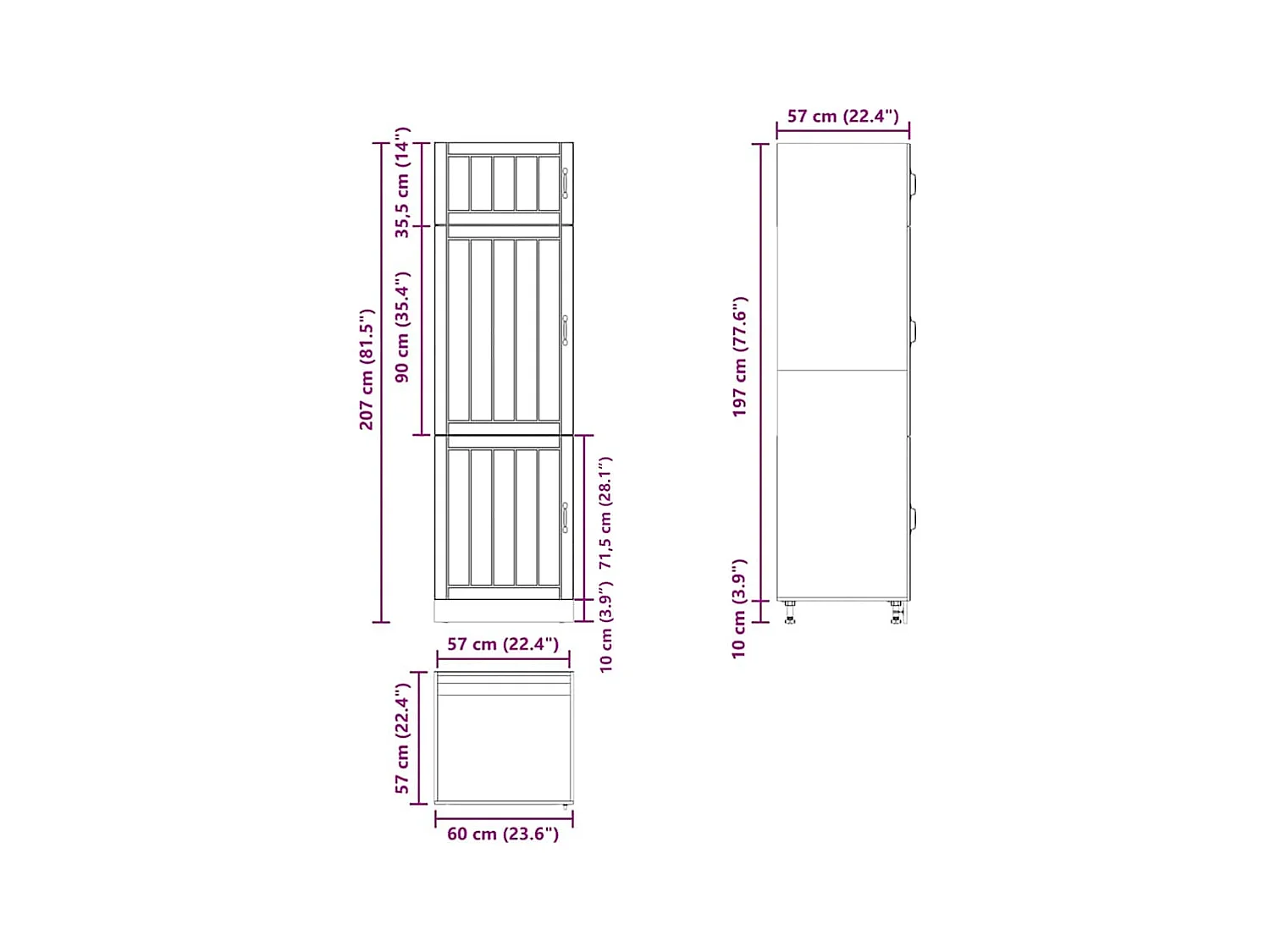 Armoire de cuisine Lucca chêne artisanal bois d'ingénierie