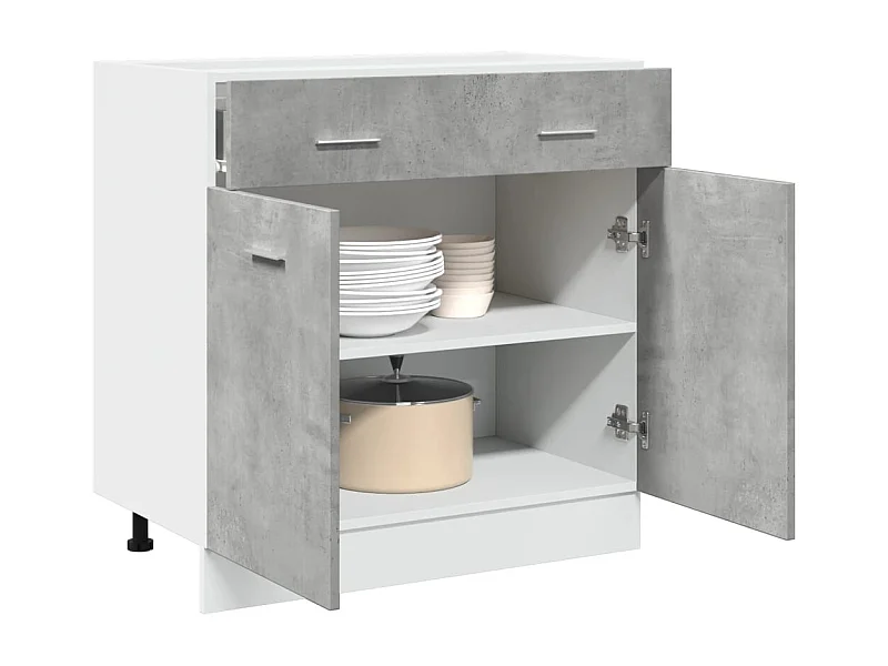 Schubunterschrank Lyon Betongrau 80x46x81,5 cm Holzwerkstoff