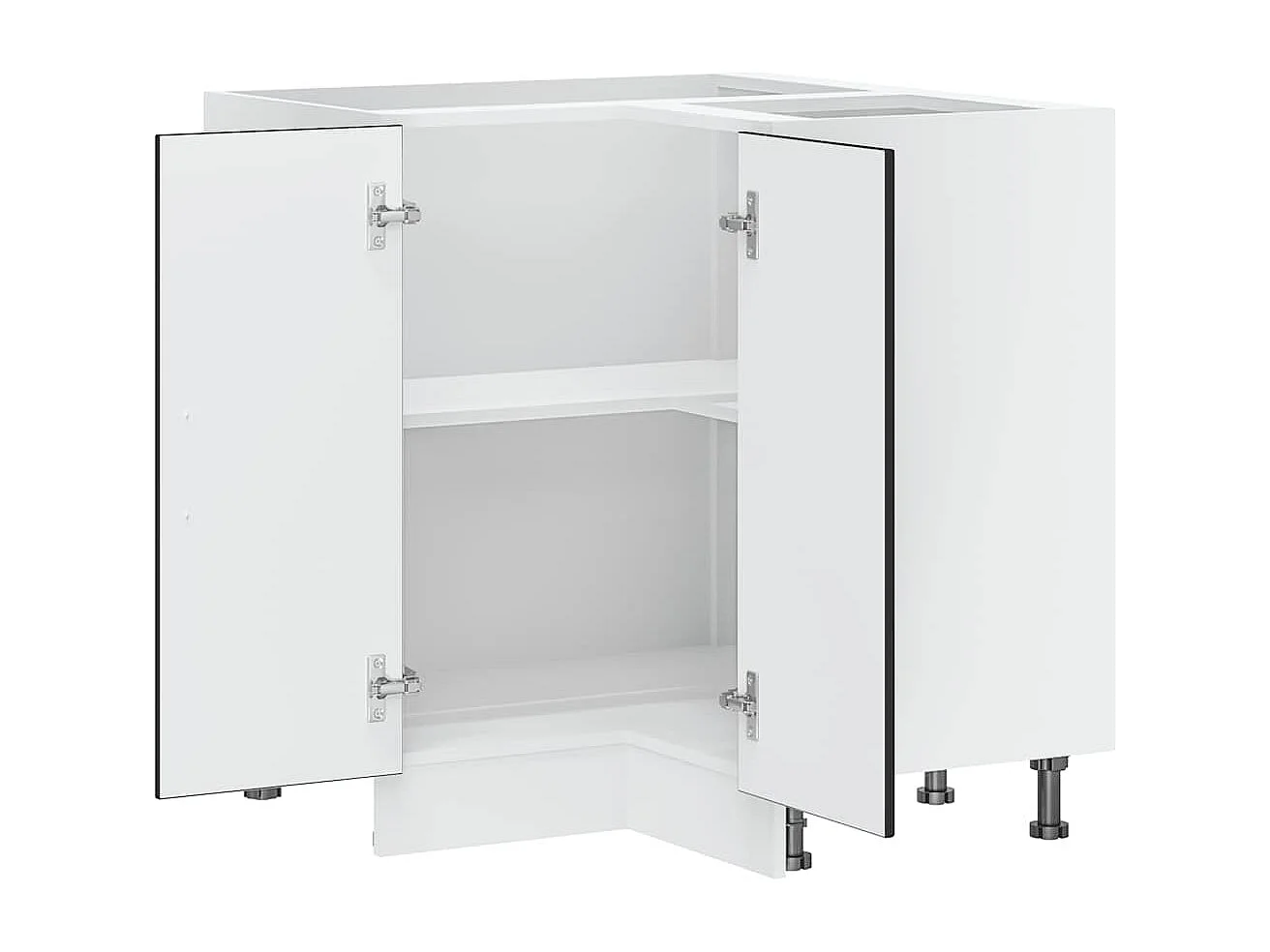 Armoire d'angle de cuisine Porto noir bois d'ingénierie