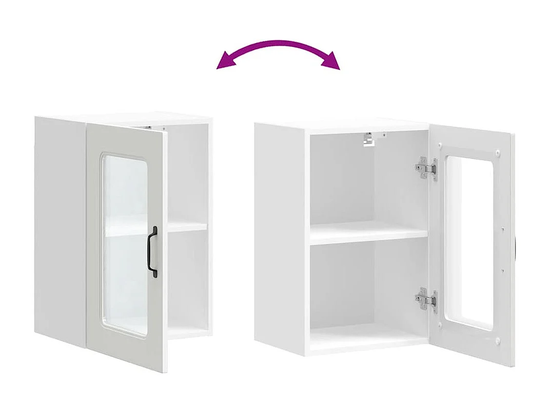 Armoire murale de cuisine avec porte en verre Kalmar blanc