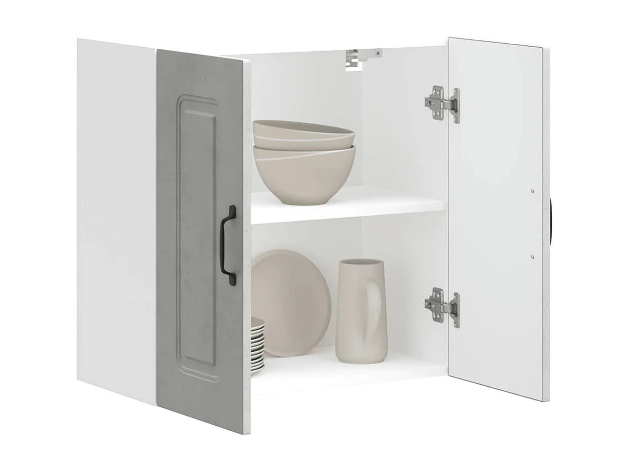 Armoire murale de cuisine Kalmar gris béton bois d'ingénierie