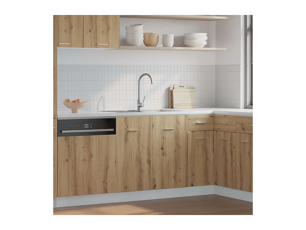 Meuble sous évier "Lyon" Chêne artisanal 80 x 46 x 81,5 cm Bois d'ingénierie