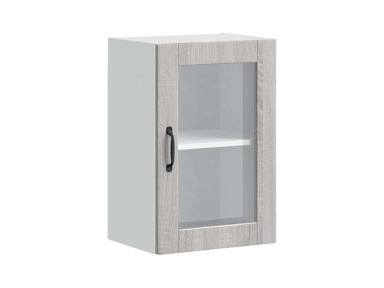 Armoire murale de cuisine avec porte en verre Porto sonoma gris
