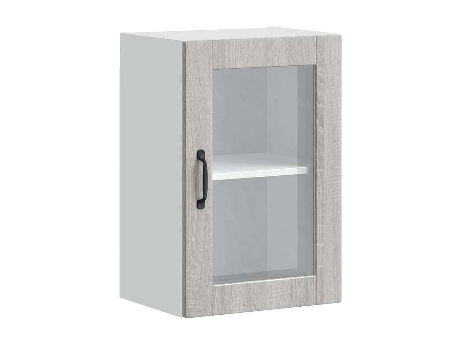 Armoire murale de cuisine avec porte en verre Porto sonoma gris
