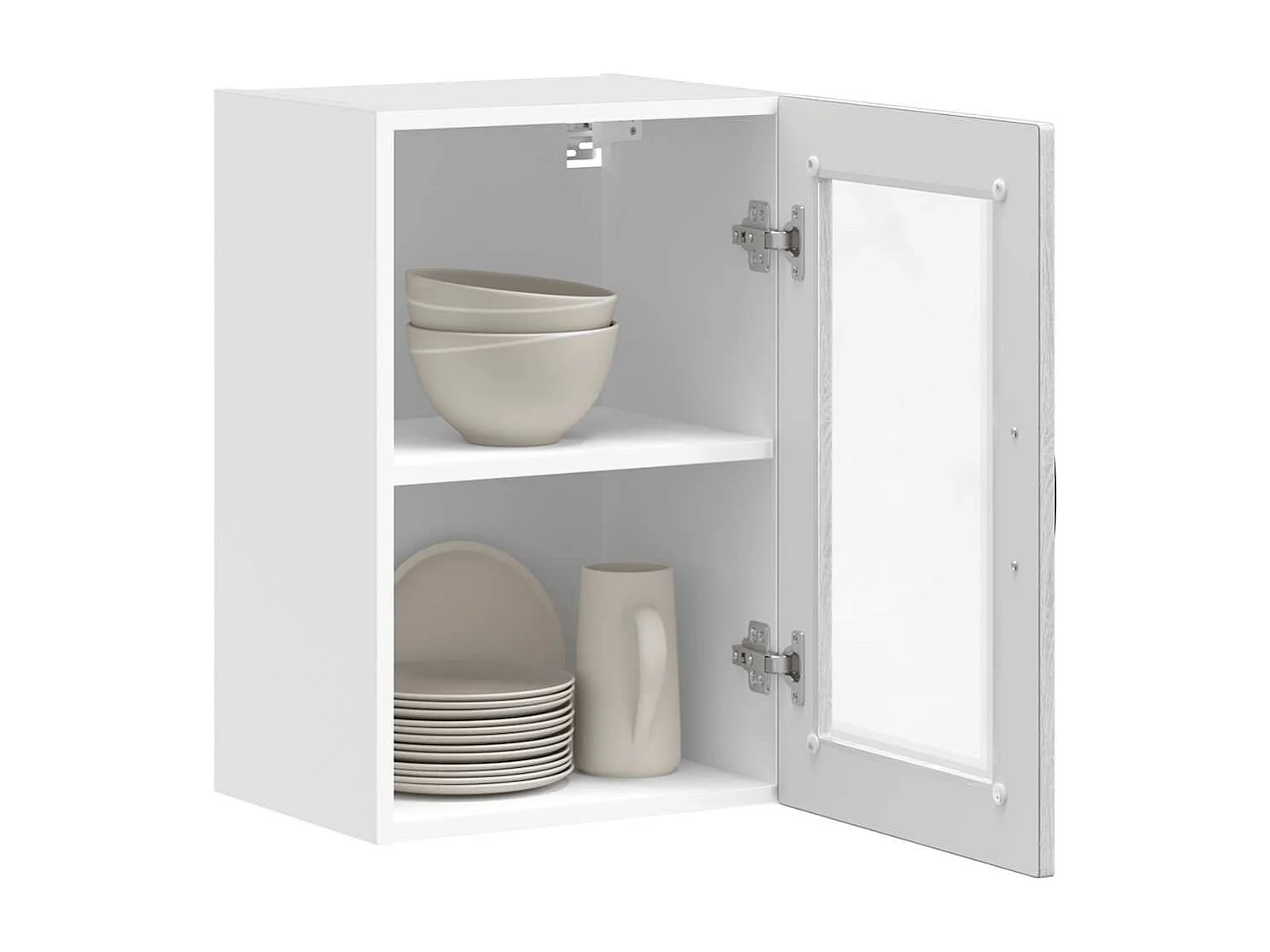 Armoire murale de cuisine avec porte en verre Porto sonoma gris