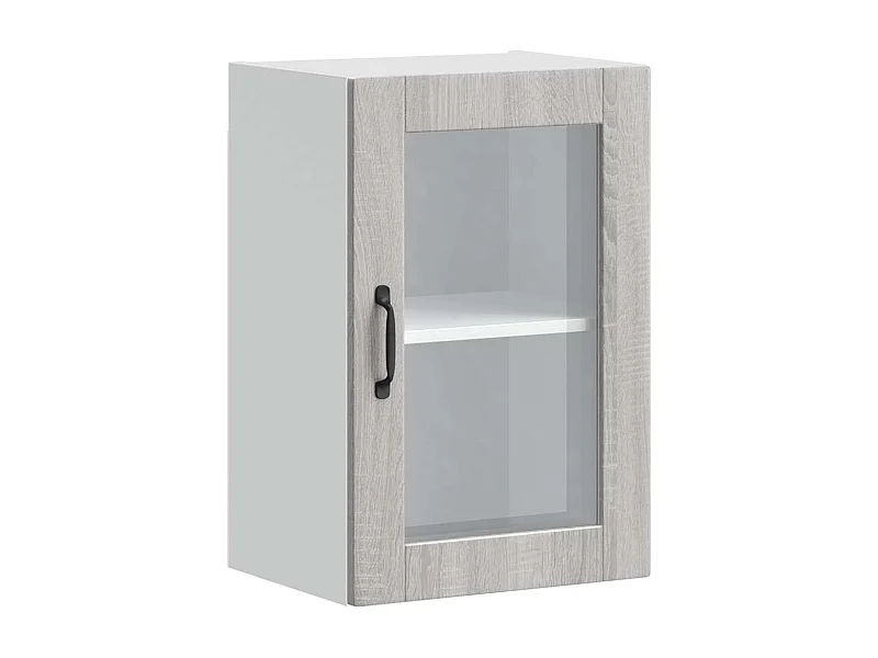 Armoire murale de cuisine avec porte en verre Porto sonoma gris