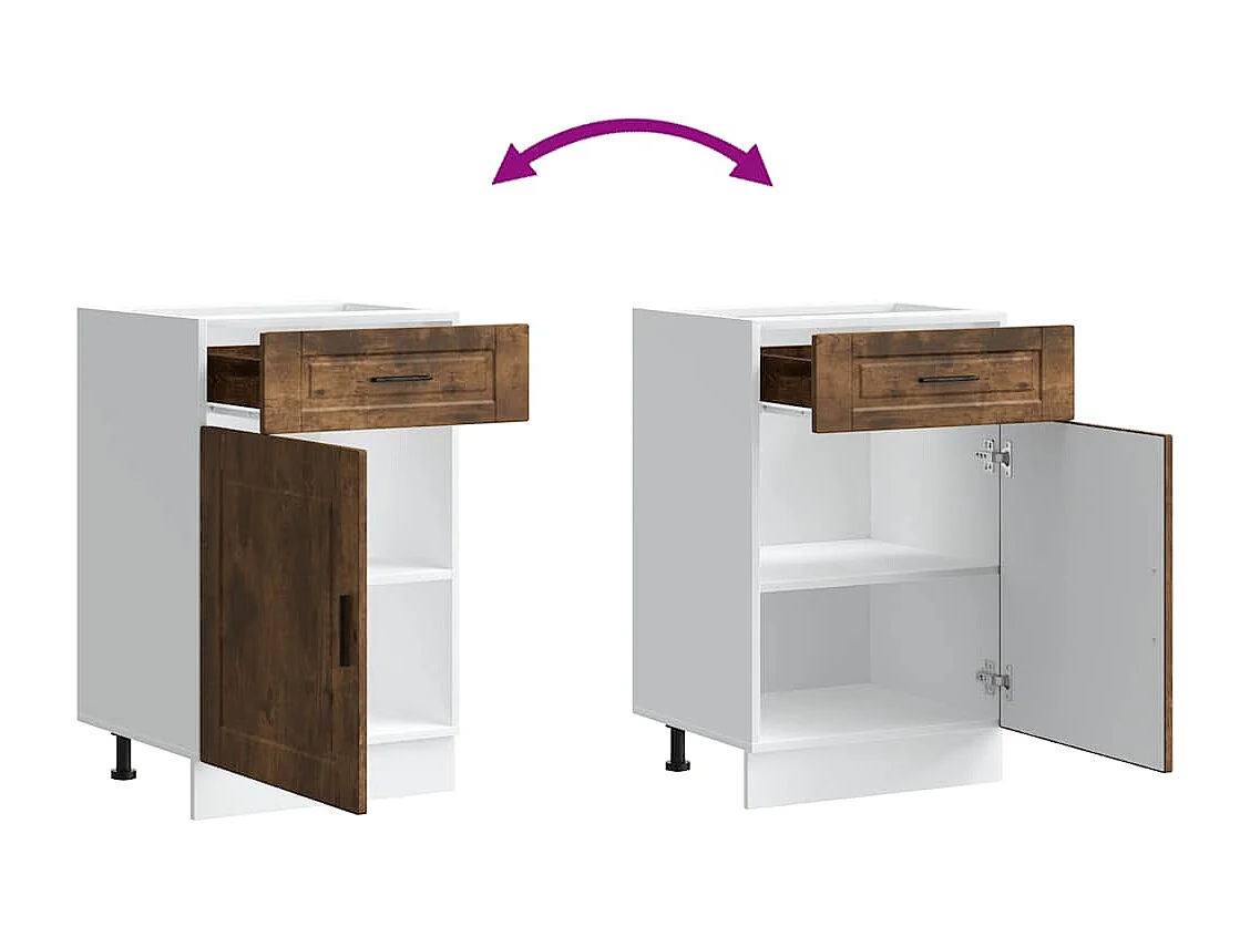 Base da Cucina Porto Rovere Fumo in Legno Multistrato