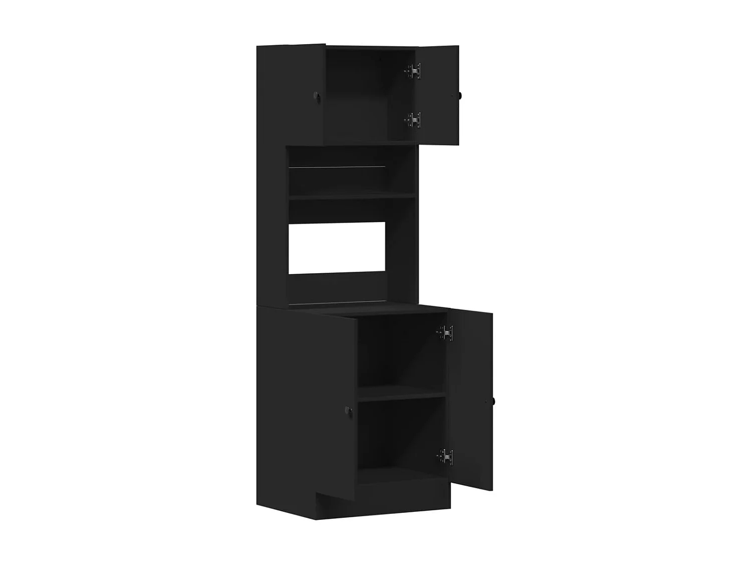 Armoire de cuisine noir 60x50x180 cm bois d'ingénierie