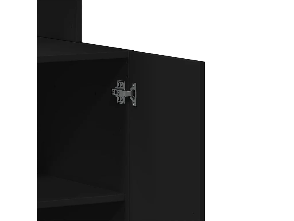 Armoire de cuisine noir 60x50x180 cm bois d'ingénierie