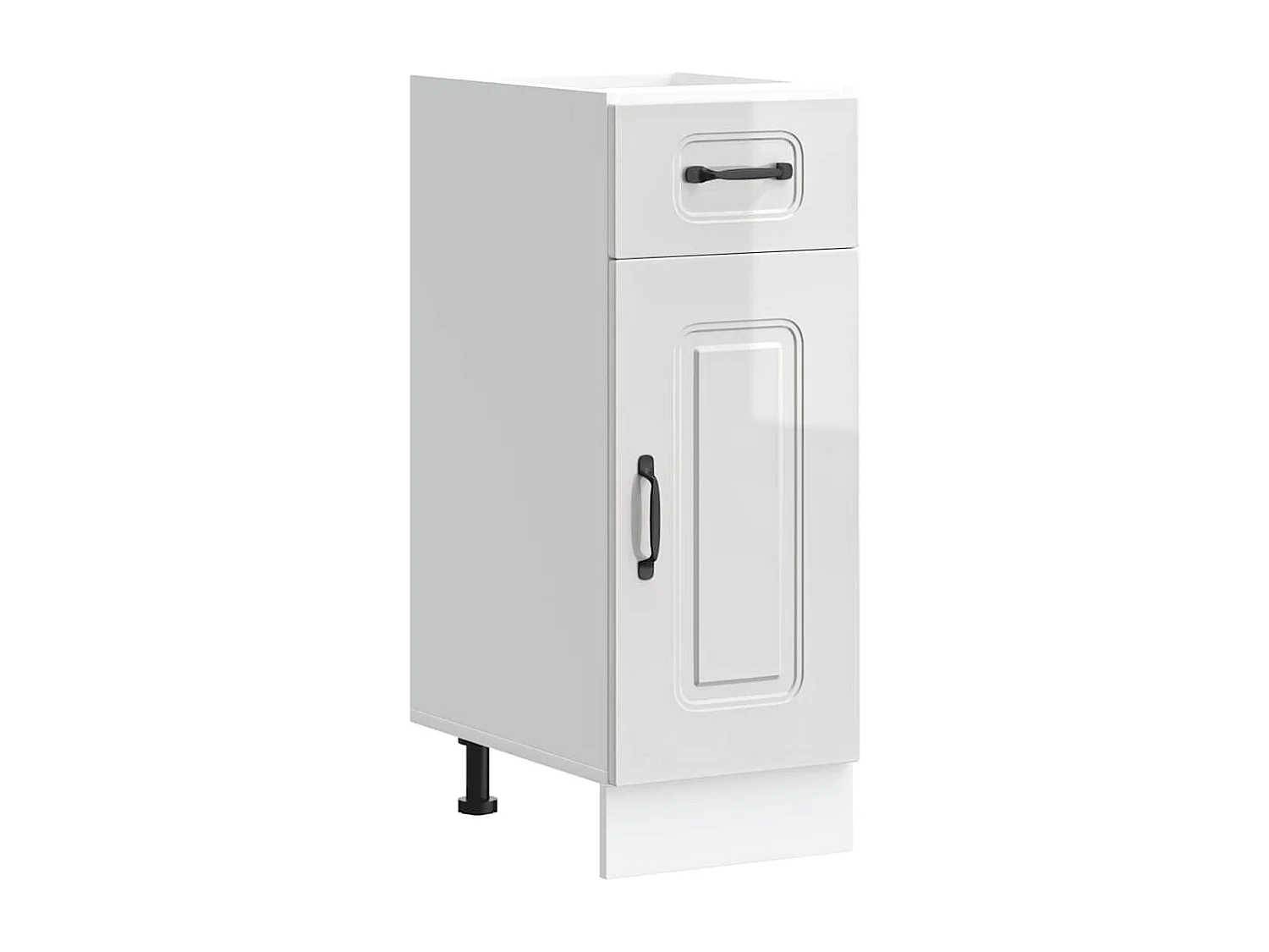 Armoire de cuisine Kalmar blanc brillant bois ingénierie