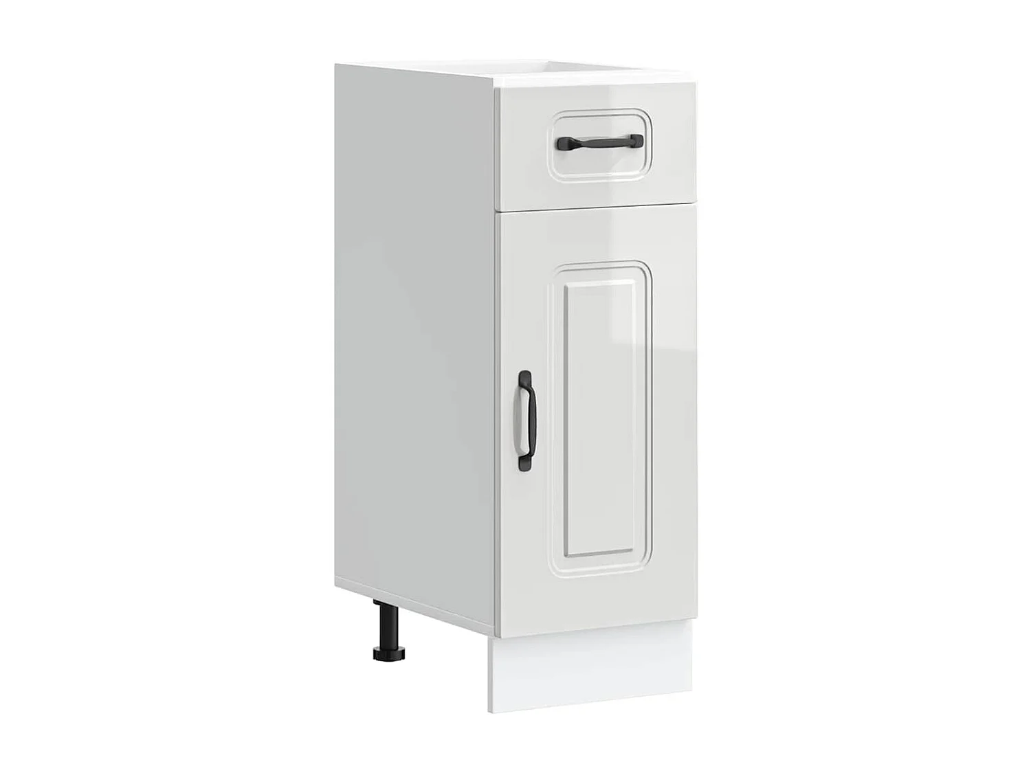 Armoire de cuisine Kalmar blanc brillant bois ingénierie