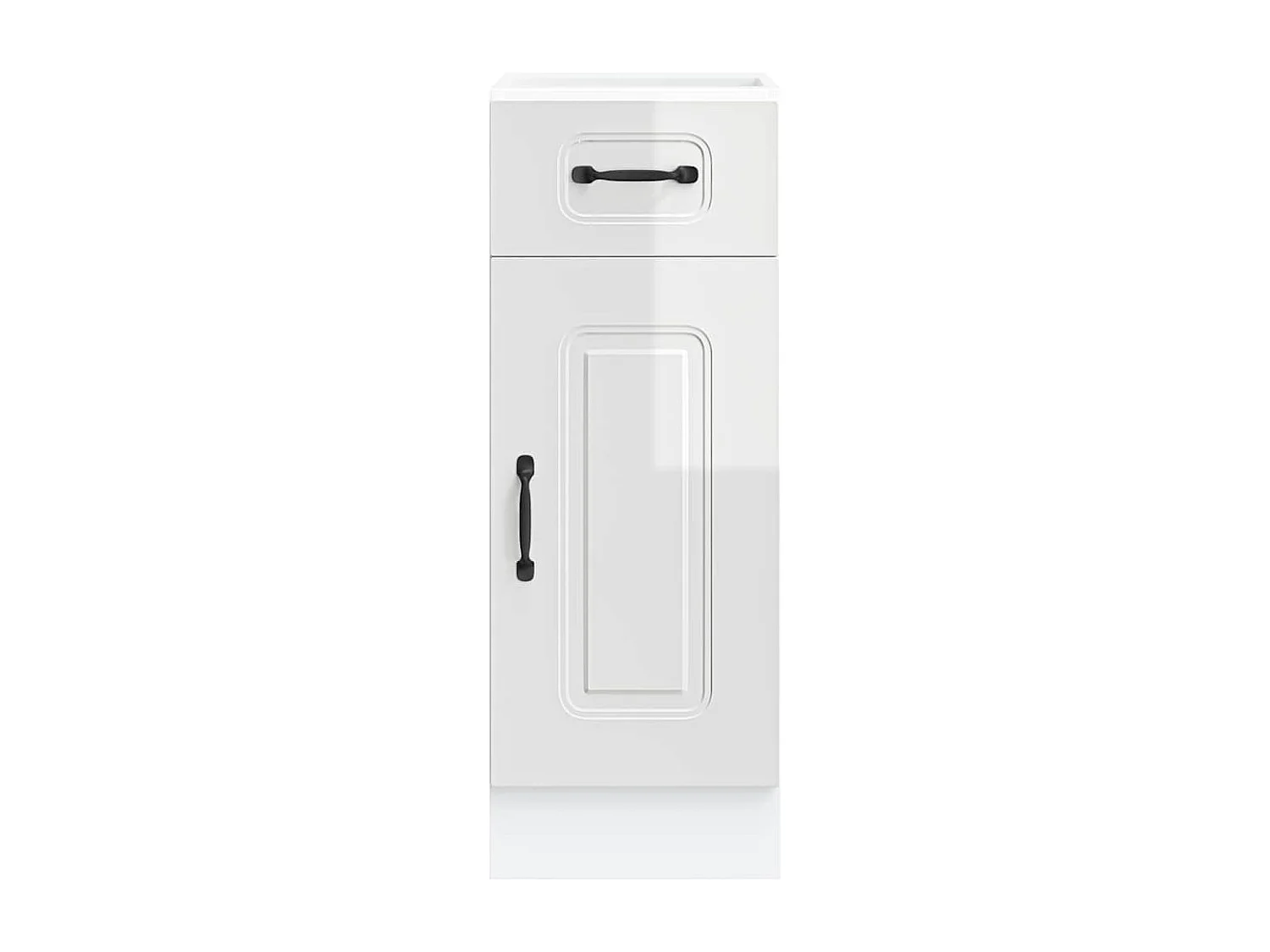 Armoire de cuisine Kalmar blanc brillant bois ingénierie