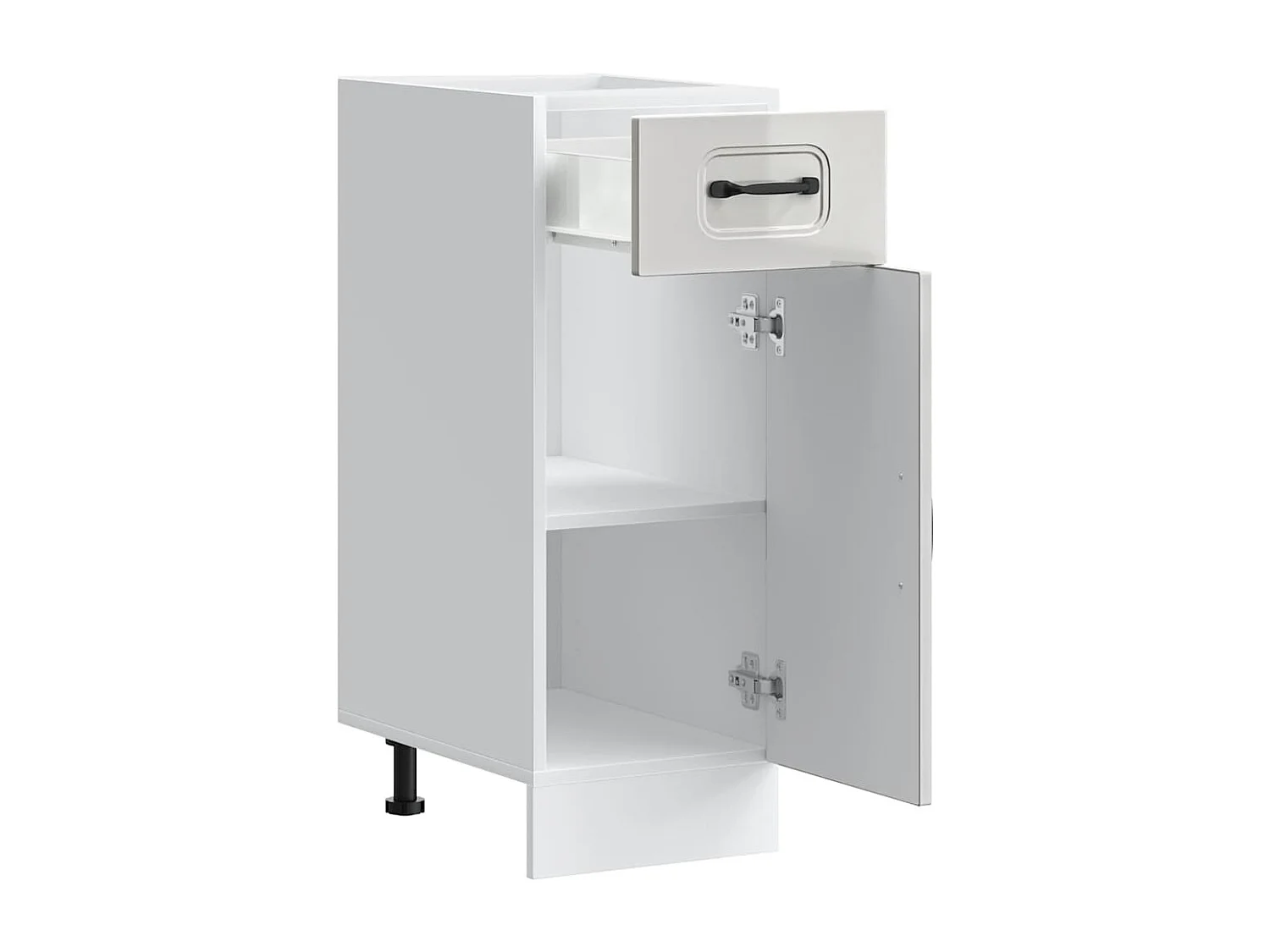 Armoire de cuisine Kalmar blanc brillant bois ingénierie