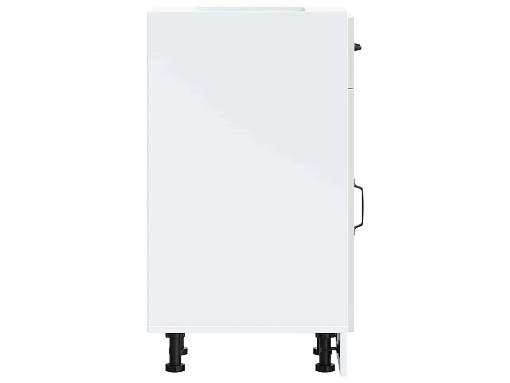 Armoire de cuisine Kalmar blanc brillant bois ingénierie