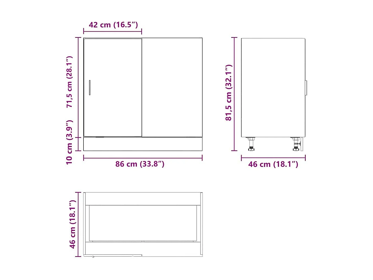 Meuble sous évier "Lyon" en chêne Sonoma