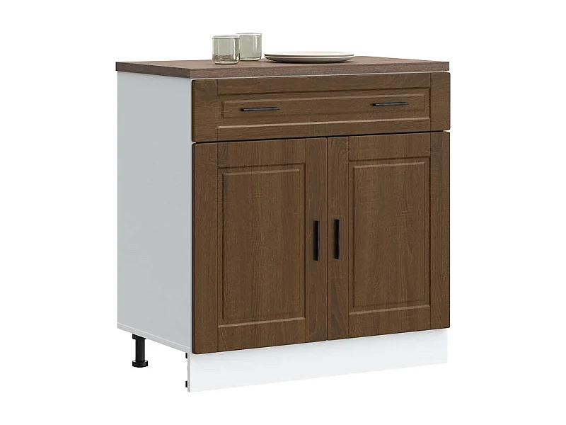 Keuken onderkast "Porto" bewerkt hout bruin eikenkleur