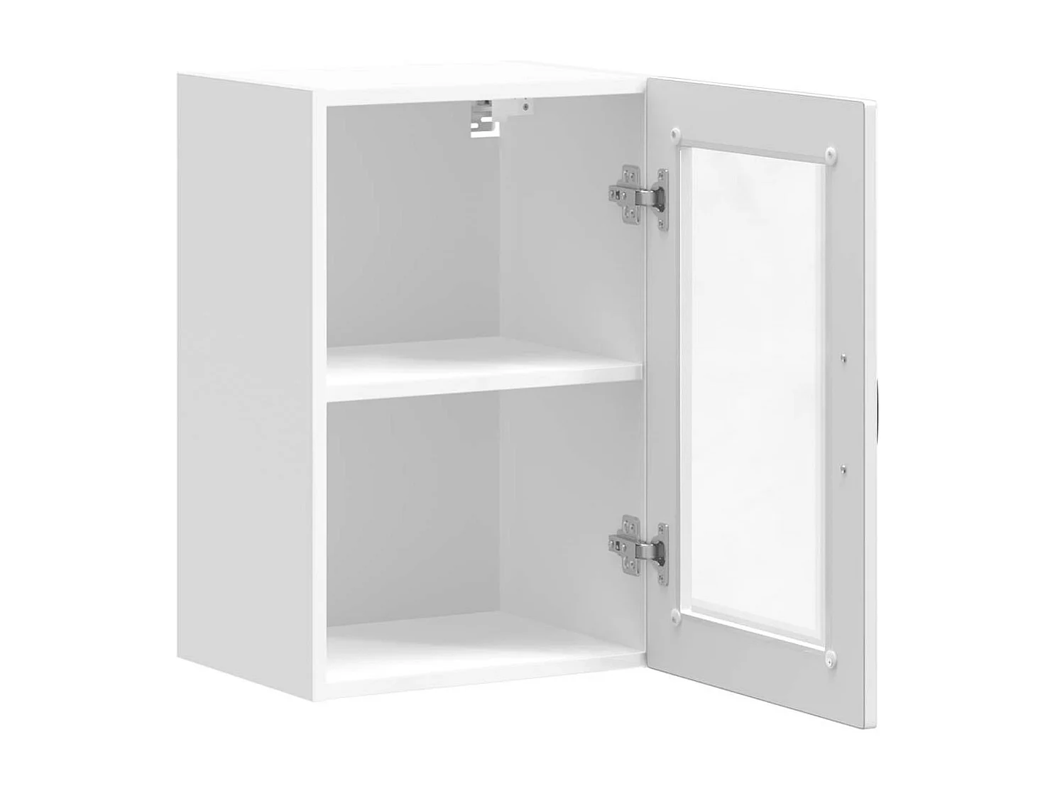 Armoire murale cuisine avec porte en verre Porto blanc brillant
