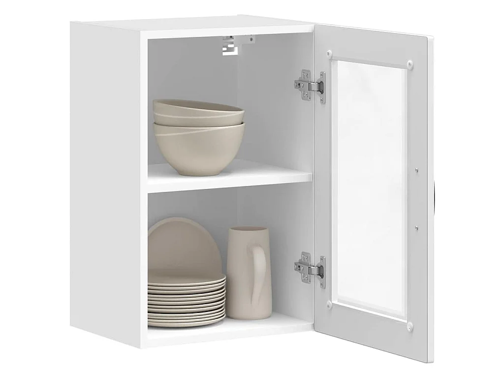 Pensile da Cucina con Porta in Vetro Porto Bianco Lucido