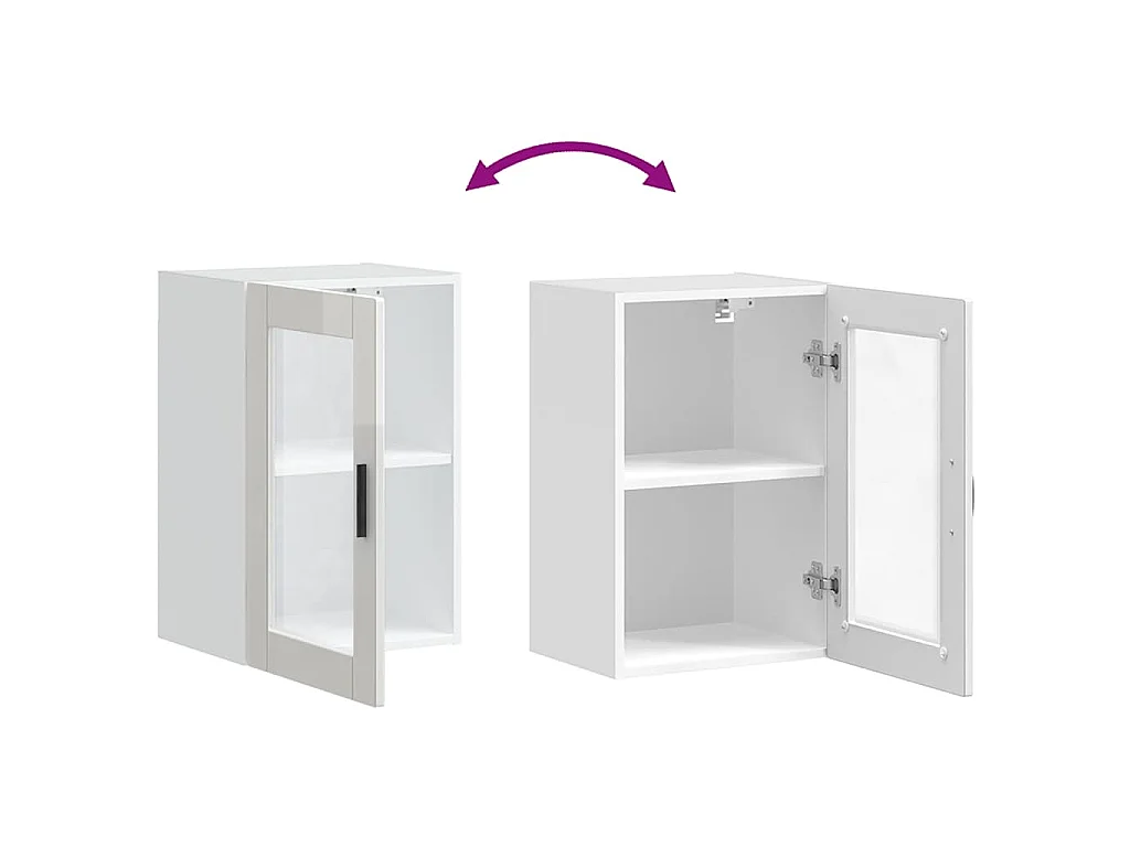 Pensile da Cucina con Porta in Vetro Porto Bianco Lucido
