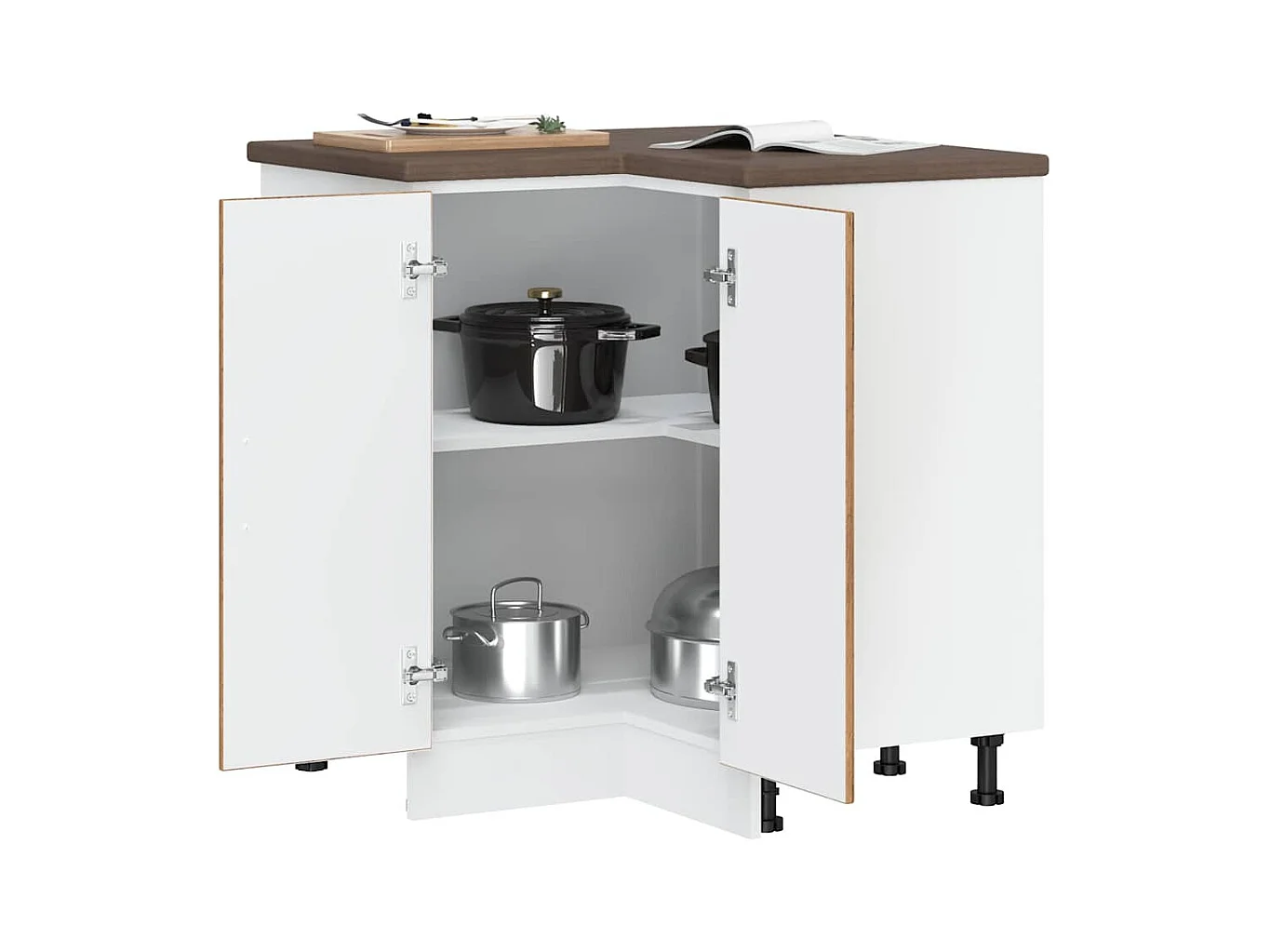 Armoire d'angle de cuisine Porto vieux bois bois d'ingénierie