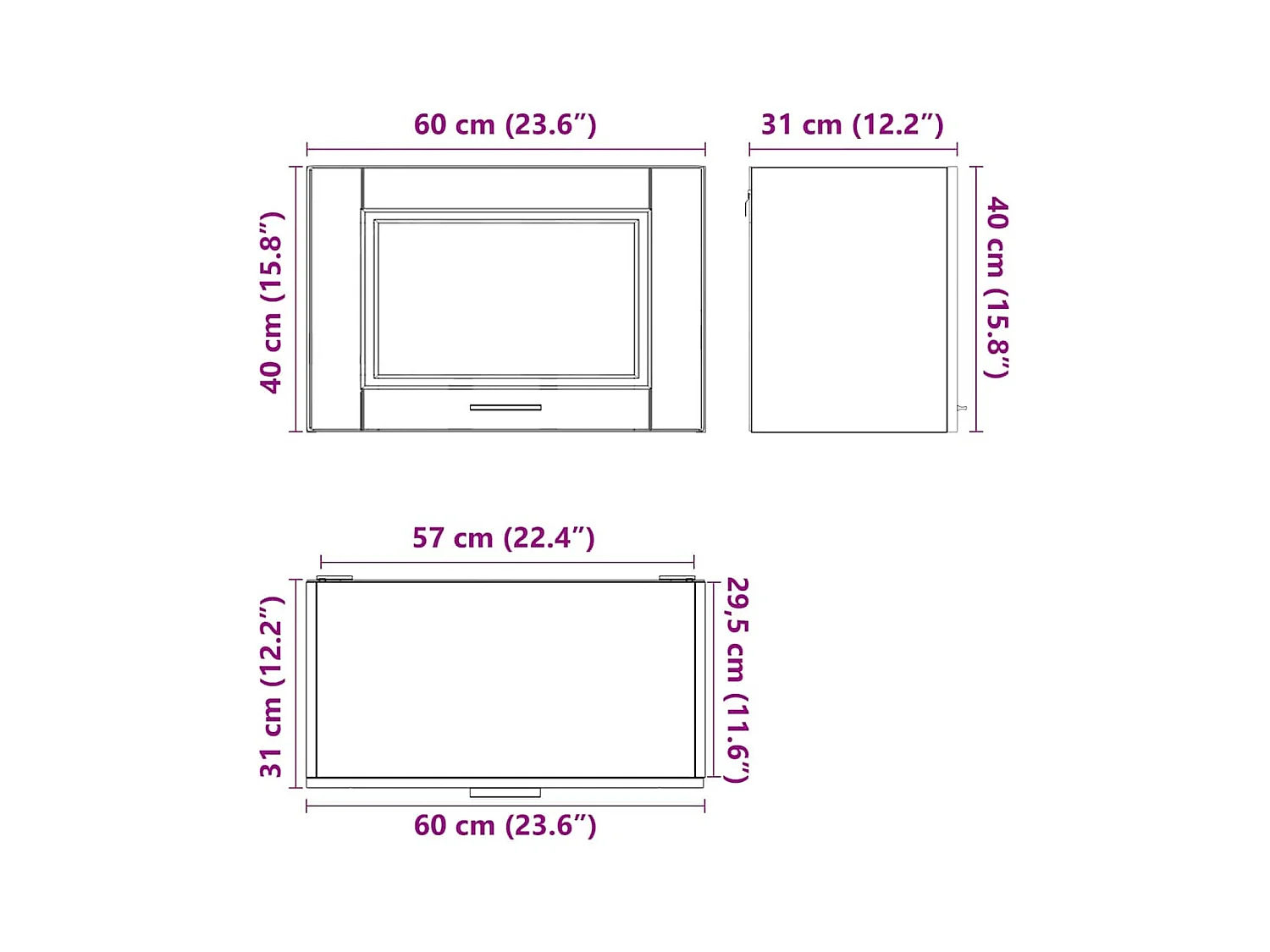 Pensile da Cucina Porto Grigio Cemento in Legno Multistrato