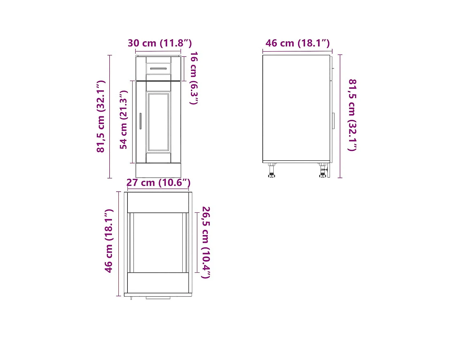 Armoire de cuisine Porto blanc brillant bois ingénierie