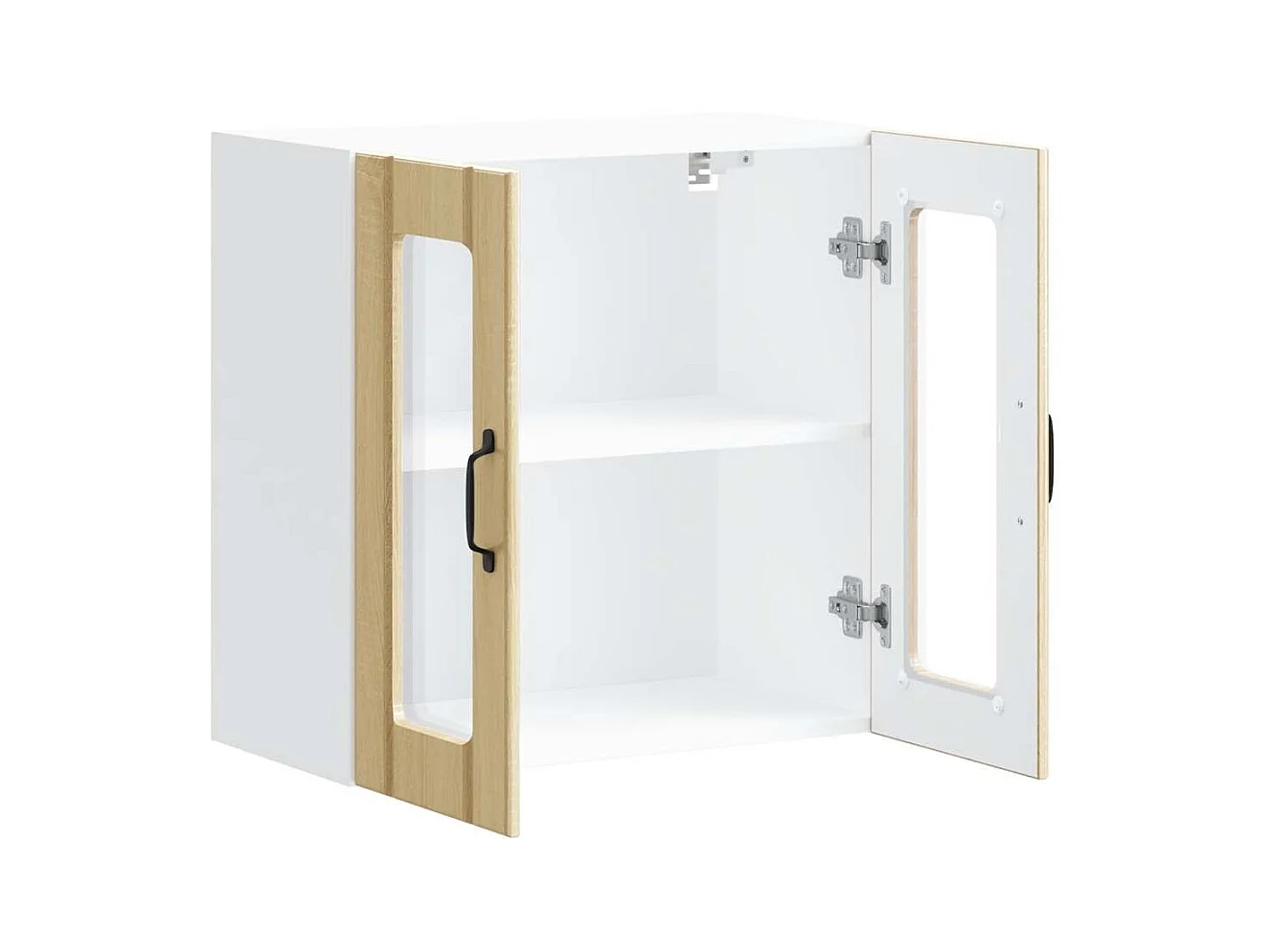 Armoire murale de cuisine avec porte vitrée "Lucca" en chêne Sonoma