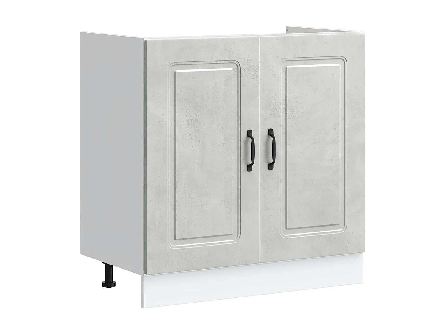 Meuble bas pour évier Kalmar gris béton bois ingénierie