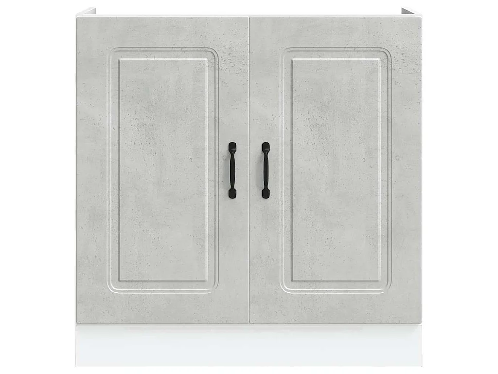 Meuble bas pour évier Kalmar gris béton bois ingénierie