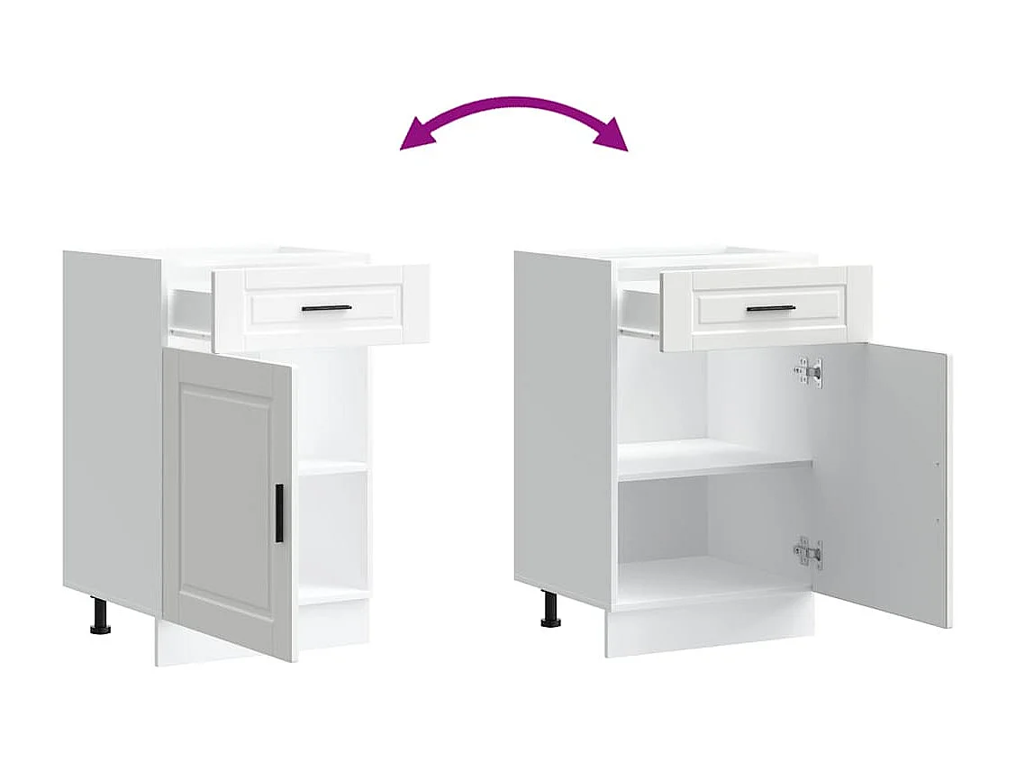 Armoire de cuisine Porto blanc bois d'ingénierie