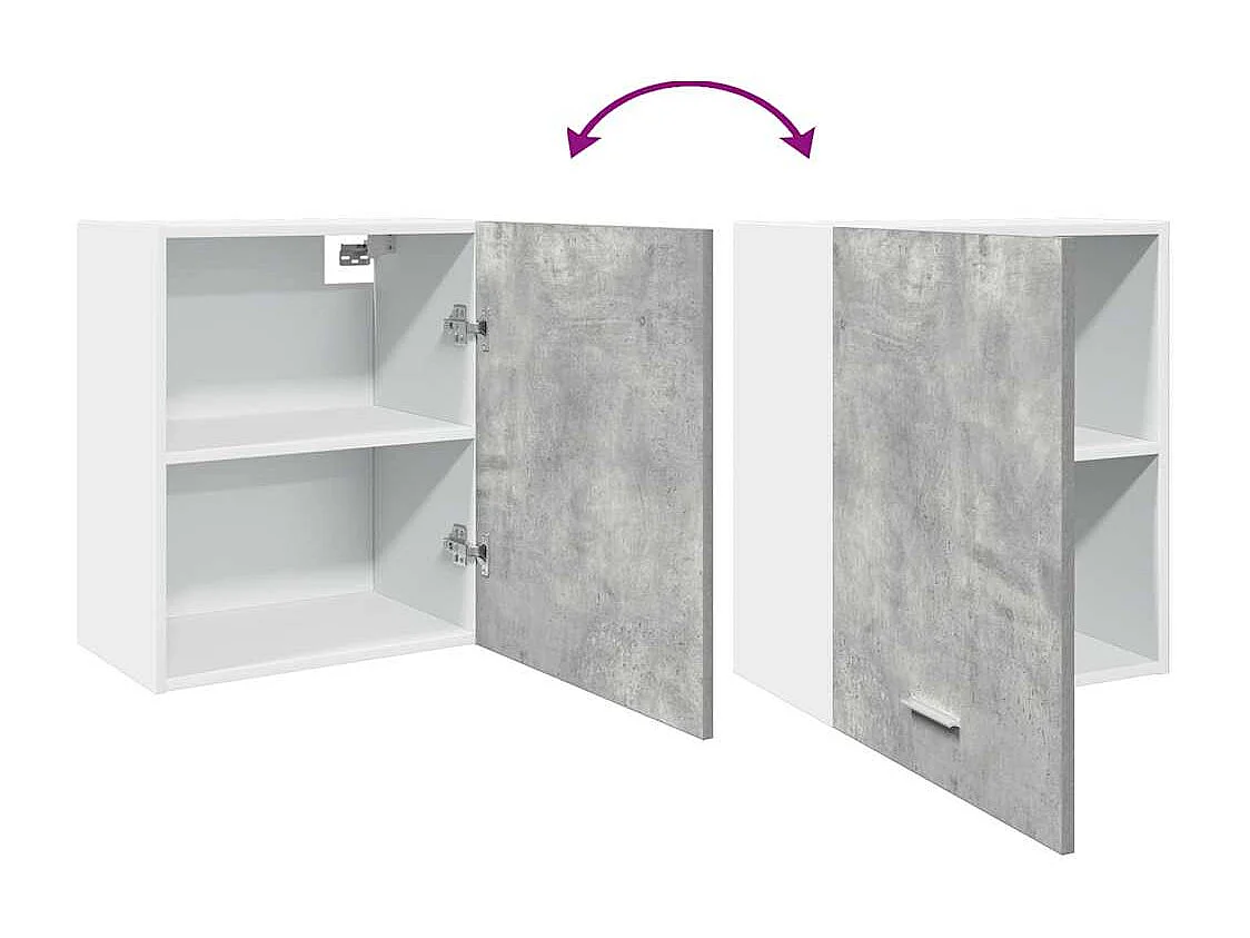 Armoire suspendue "Lyon" Gris béton 50 x 31 x 60 cm Bois d'ingénierie