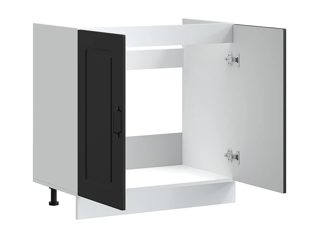 Spoelbakonderkast Kalmar 80x46x81,5 cm bewerkt hout zwart