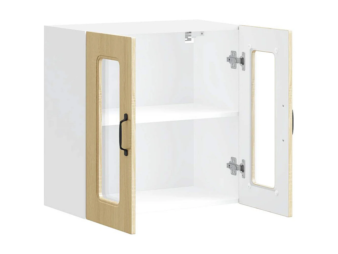 Armoire murale de cuisine avec porte vitrée "Kalmar" en bois d'ingénierie chêne Sonoma