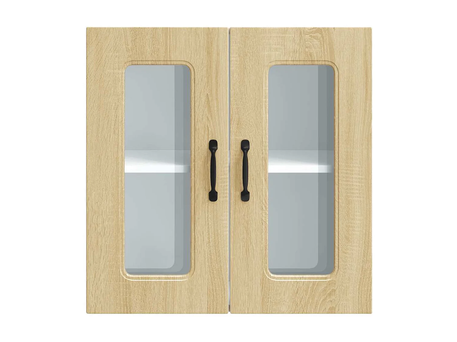 Armoire murale de cuisine avec porte vitrée "Kalmar" en bois d'ingénierie chêne Sonoma