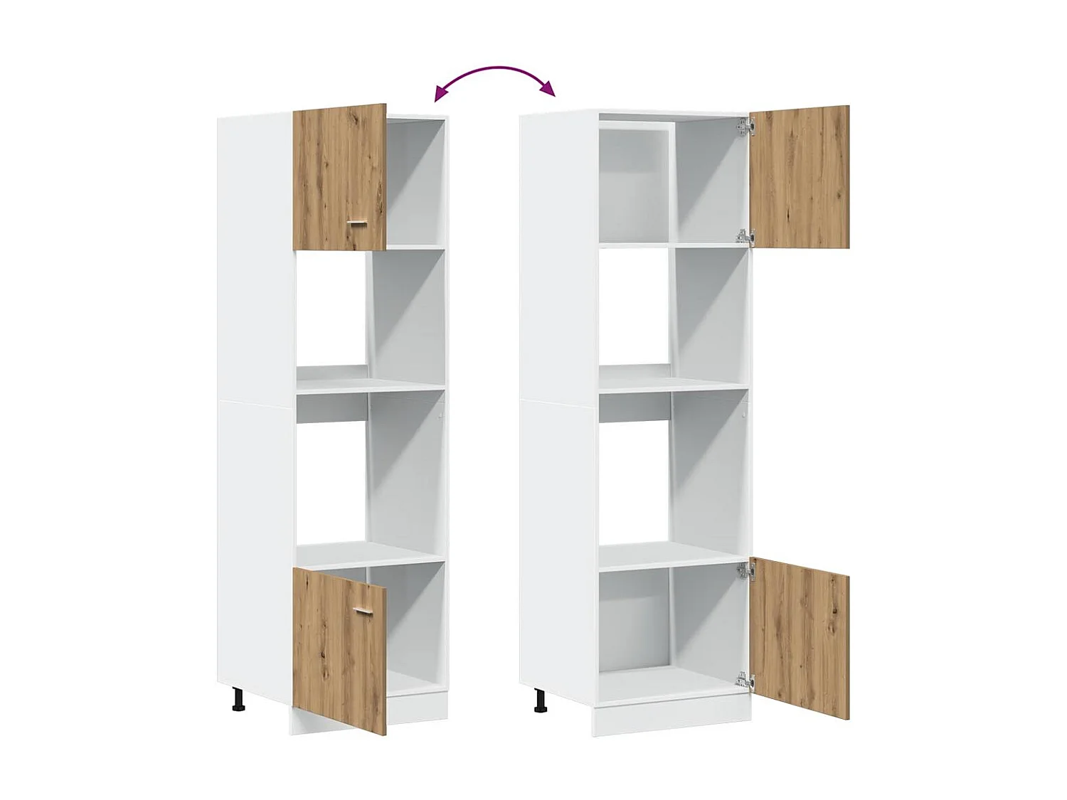 Mikrowellenschrank Lyon Artisan-Eiche 60x57x207 cm Holzwerkstoff