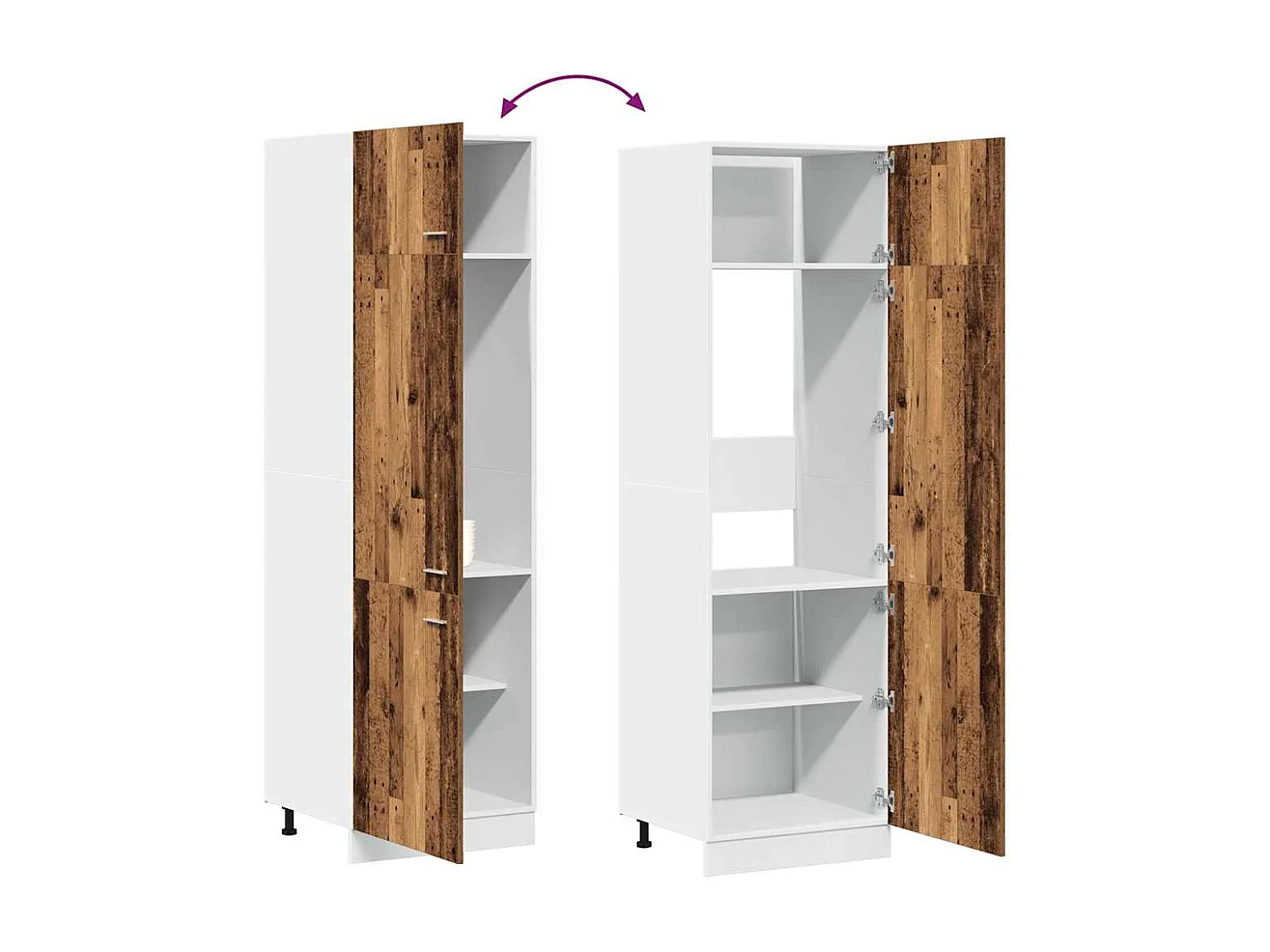 Armário p/ frigorífico “Lyon” 60x57x207cm madeira velha