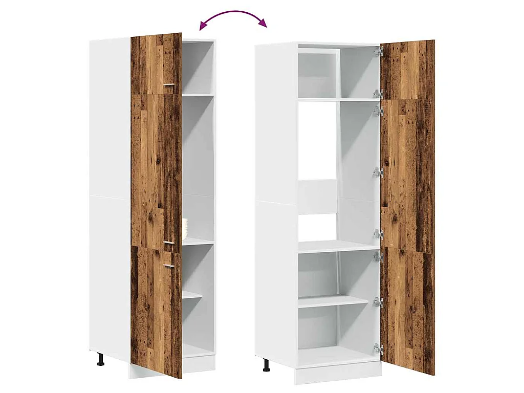 Armadio per Frigo “Lyon” Legno Antico 60x57x207 cm