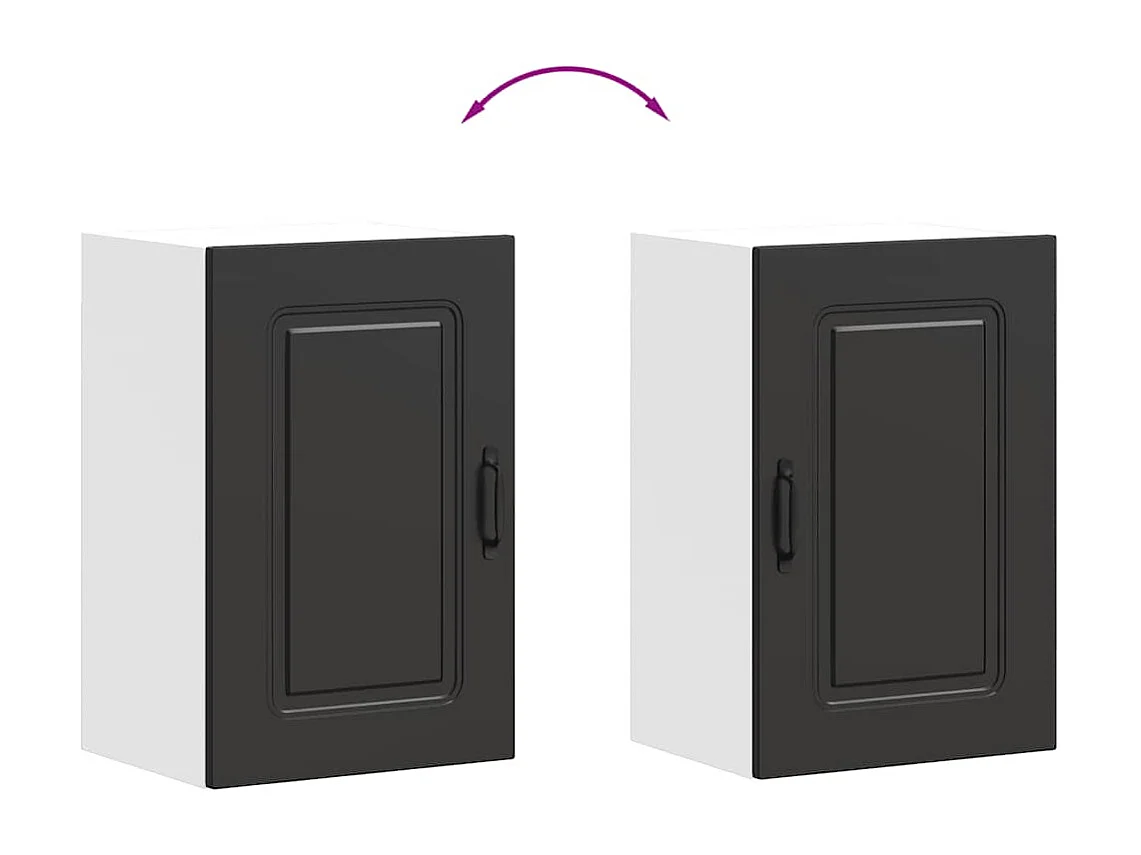 Armoire murale de cuisine Kalmar noir bois d'ingénierie