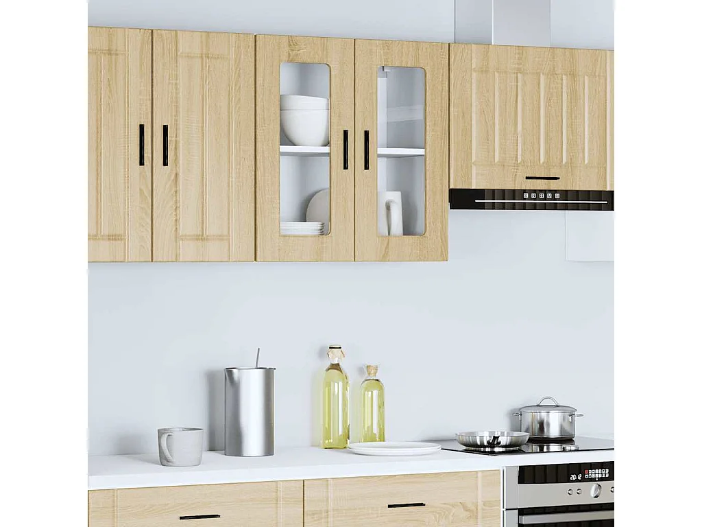 Pensile da Cucina con Porta in Vetro Porto Rovere Sonoma